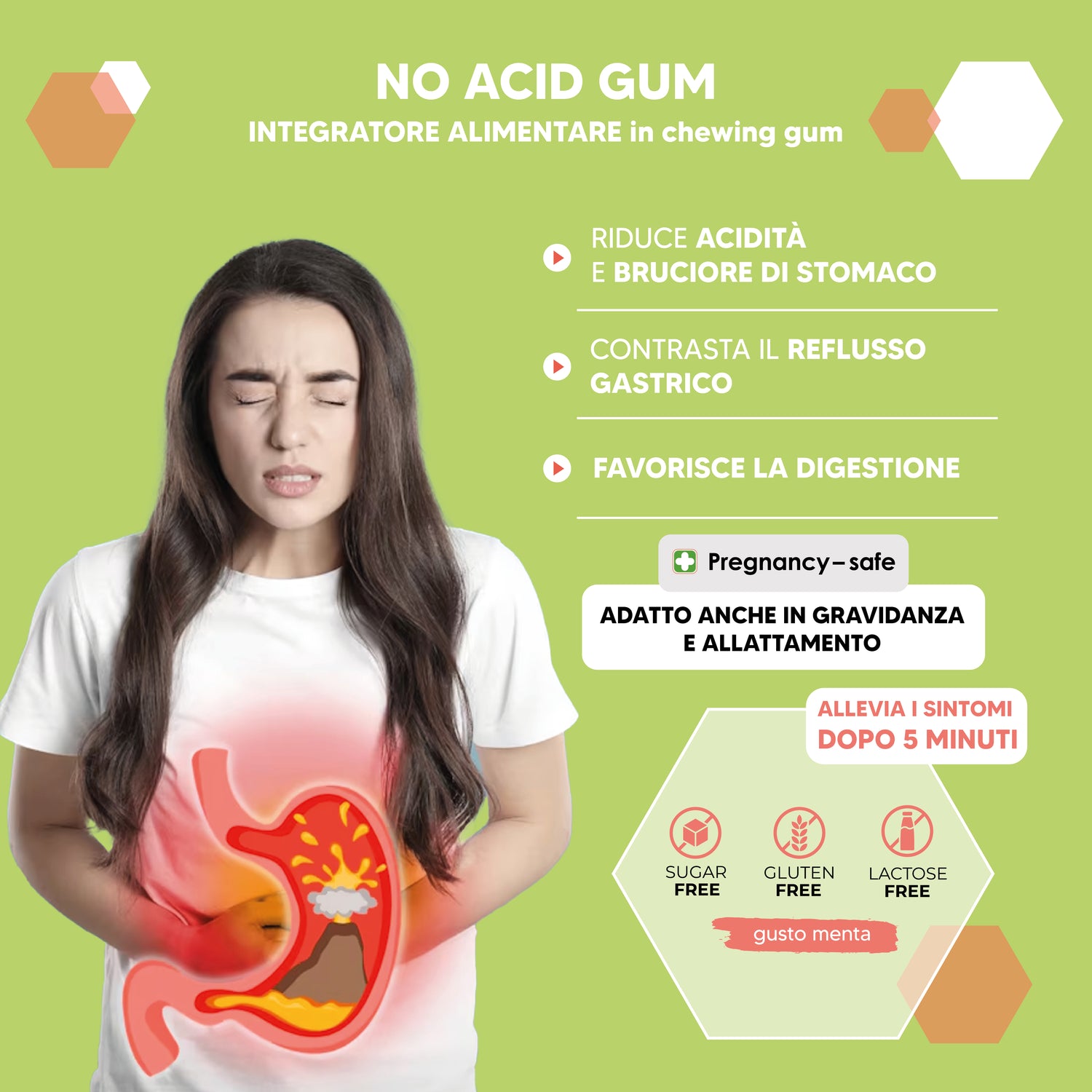 No Acid Gum - Supplement against stomach acidity