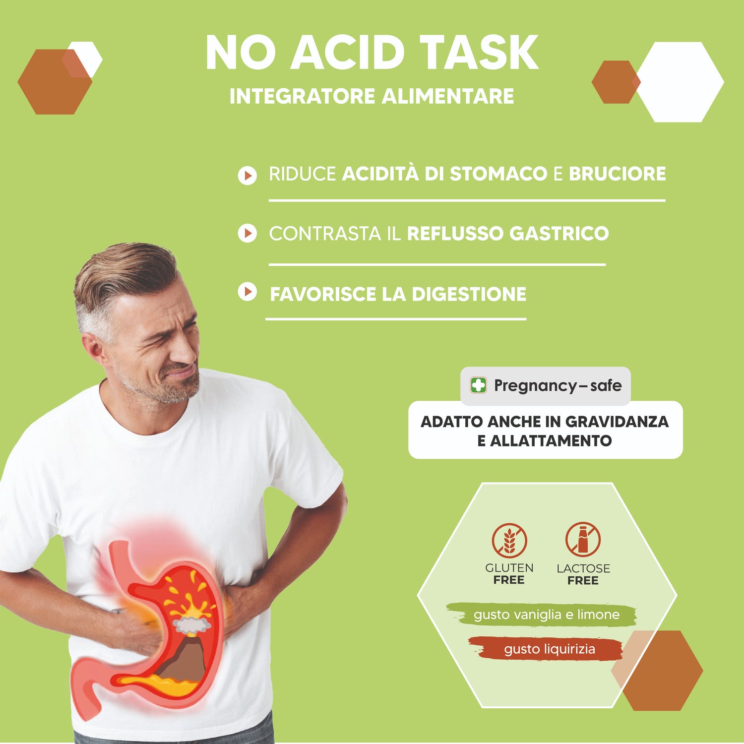 No Acid Task - per iperacidità di stomaco, reflusso e cattiva digestione